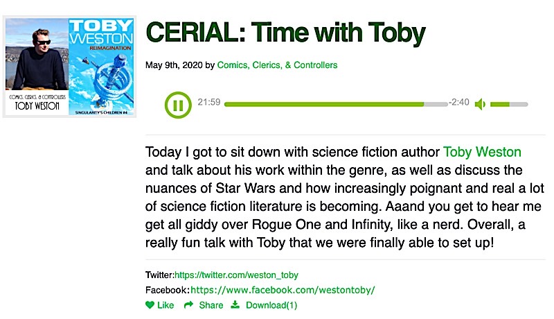 New Podcast Interview &#8211; &#8216;Comics, Clerics, &#038; Controllers&#8217;
